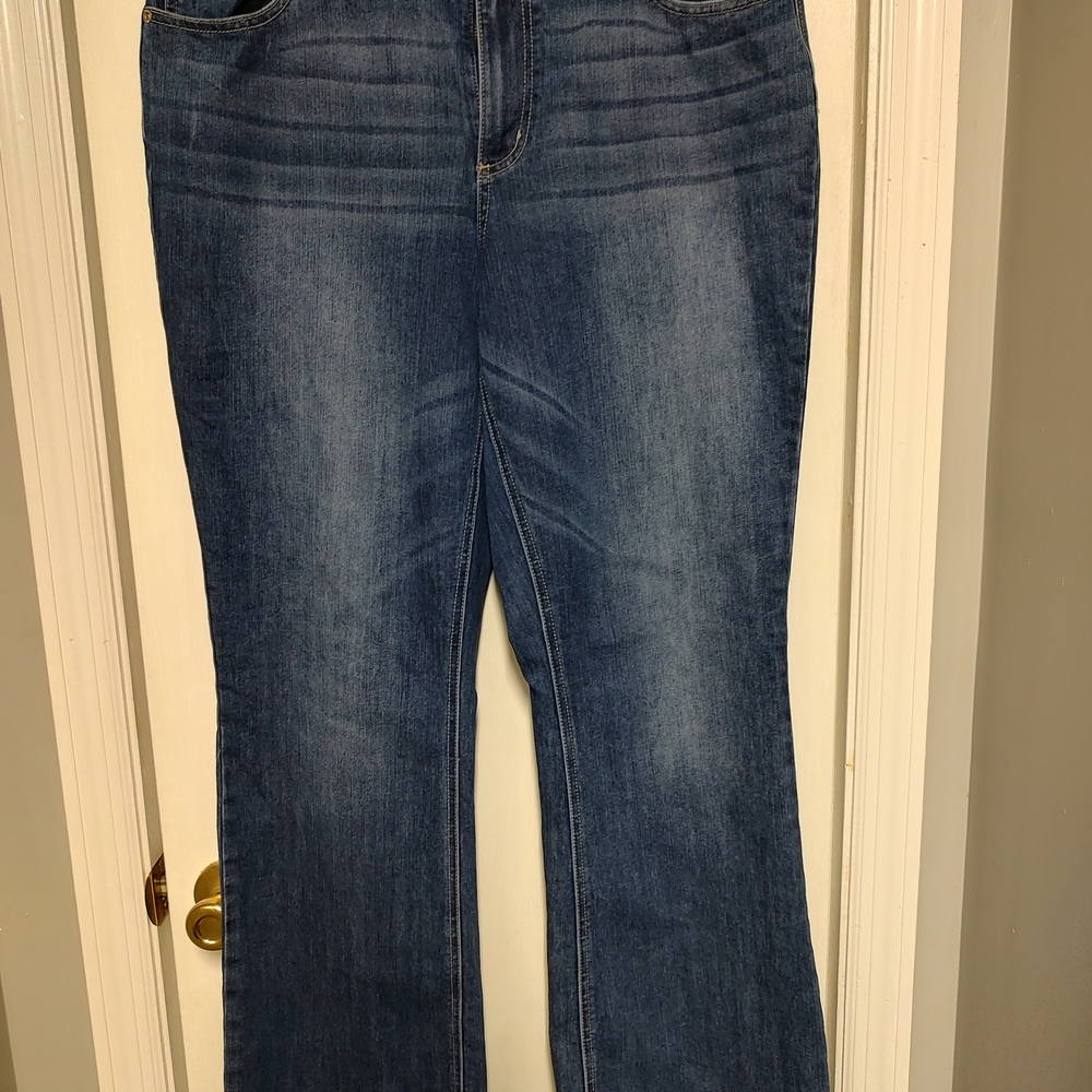Maurices Dark Blue 18 Long Flare Jeans